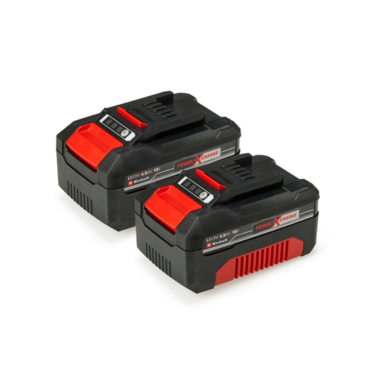 Einhell Originale PXC Twin Pack 4,0 Ah Batterie, 18 V, Per tutti i dispositivi Power X-Change, Gestione dinámica della batteria, cicli di ricarica ada), Confezione da 2, nessun caricabatterie