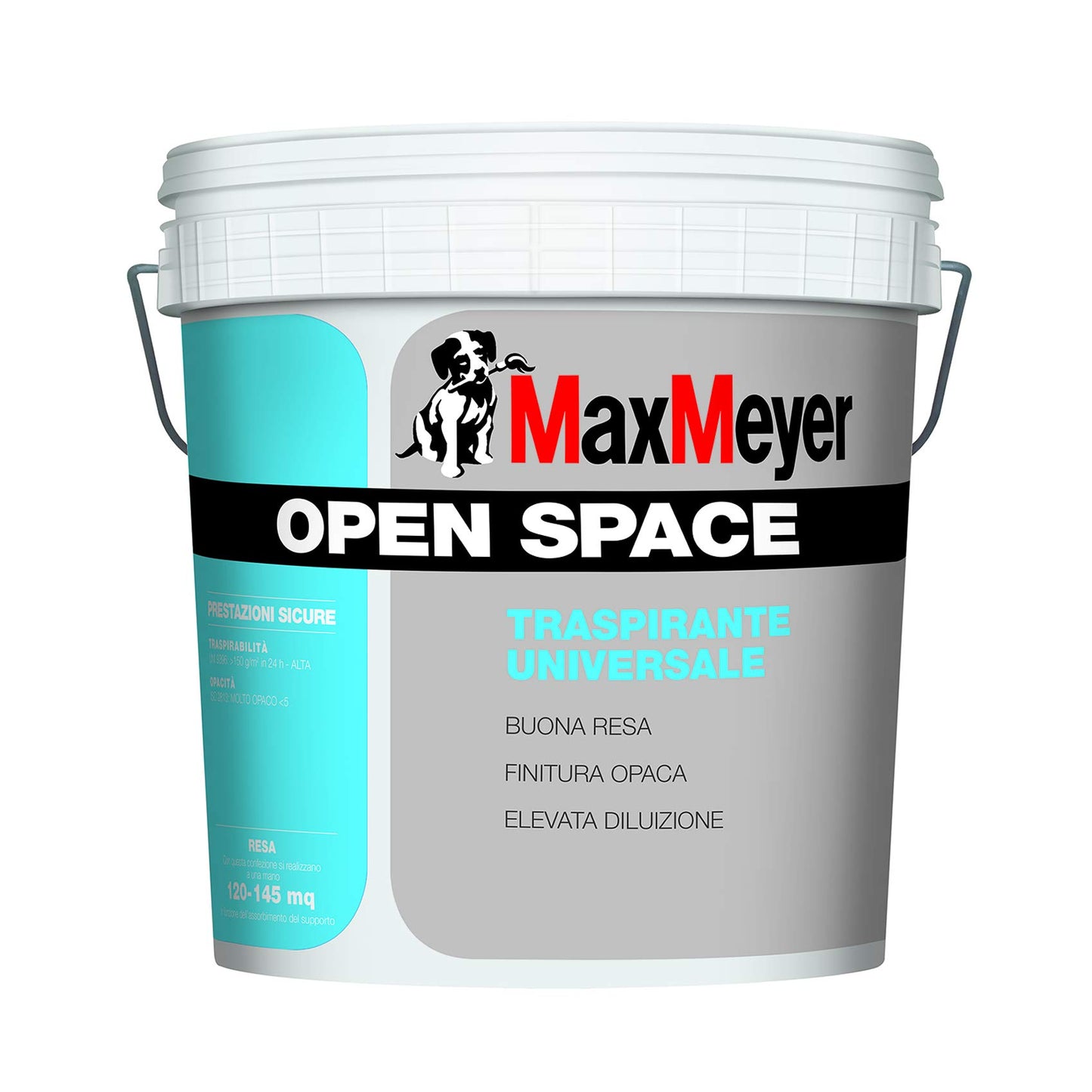 PITTURA MURALE IDROPITTURA TRASPIRANTE "OPEN SPACE" PER INTERNI BIANCA LT. 12 MAX MEYER