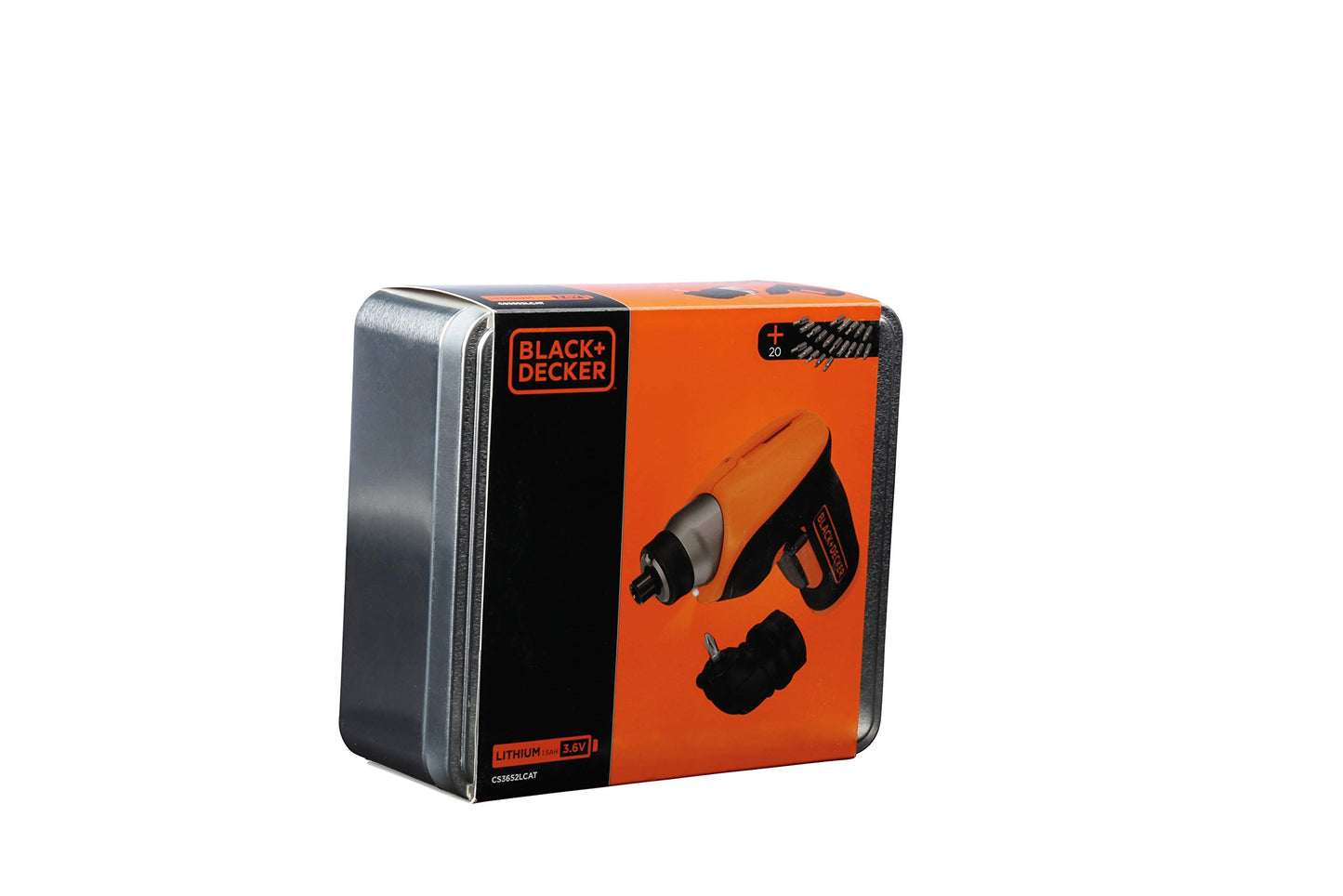 BLACK+DECKER CS3652LCAT-QW Svitavvita, 3.6 V, al Litio, 1.5 Ah, + Testa ad Angolo ed Extra Accessori, in Valigetta Metallica