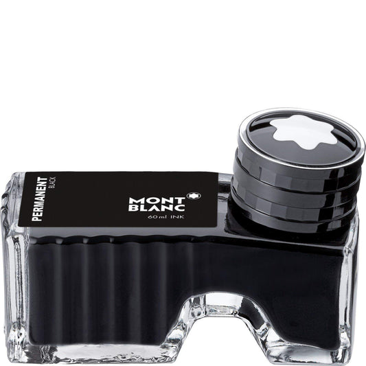 Montblanc 107755 - Flacone d'inchiostro Permanent black (nero indelebile) – Ink di alta qualità in boccetta per penna stilografica, 60 ml