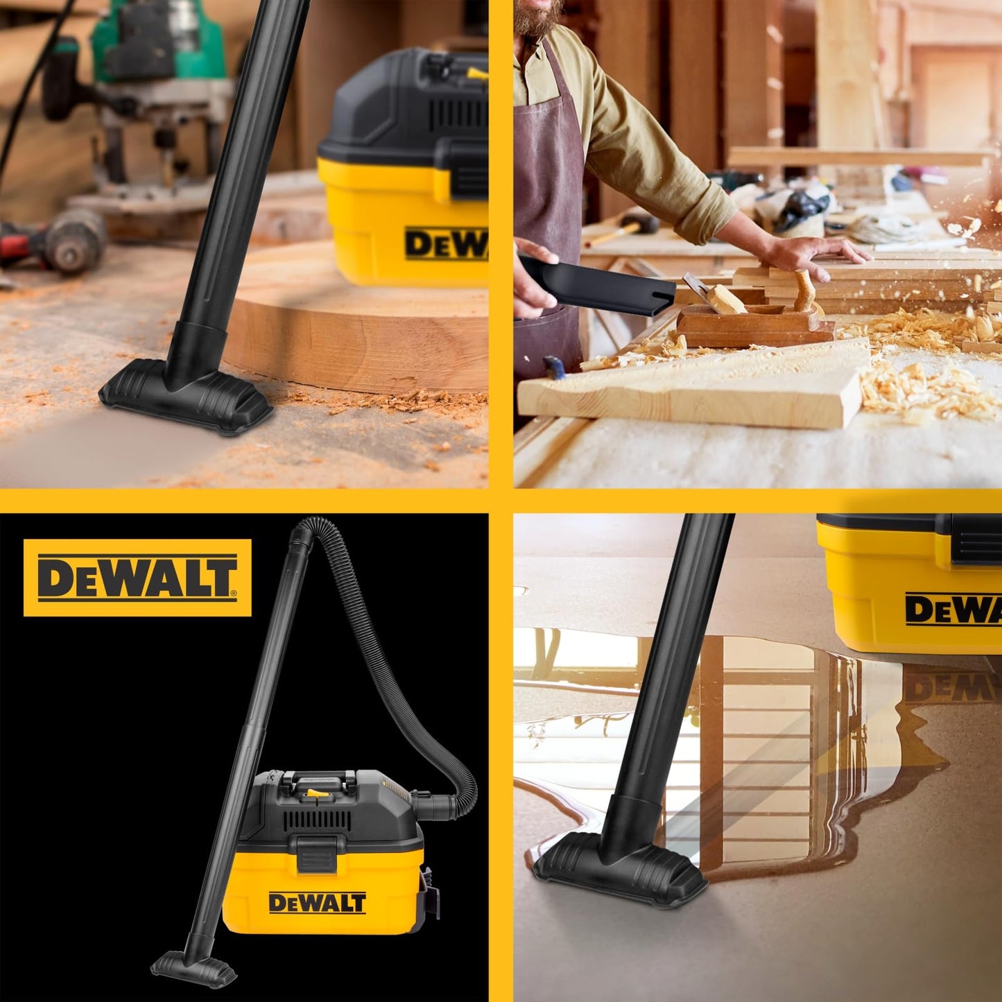 DEWALT DXV15T, Toolbox 15L Wet/Dry Vac, Giallo/Nero