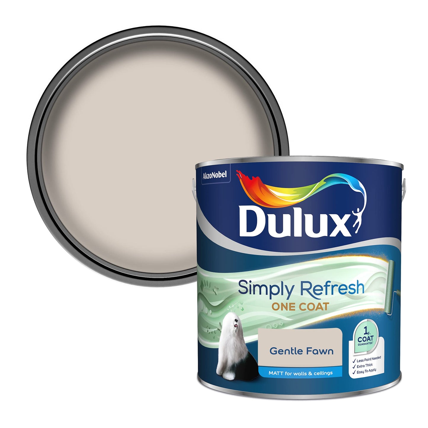 Dulux Simply Refresh 5382890 - Vernice a emulsione opaca, 2,5 l