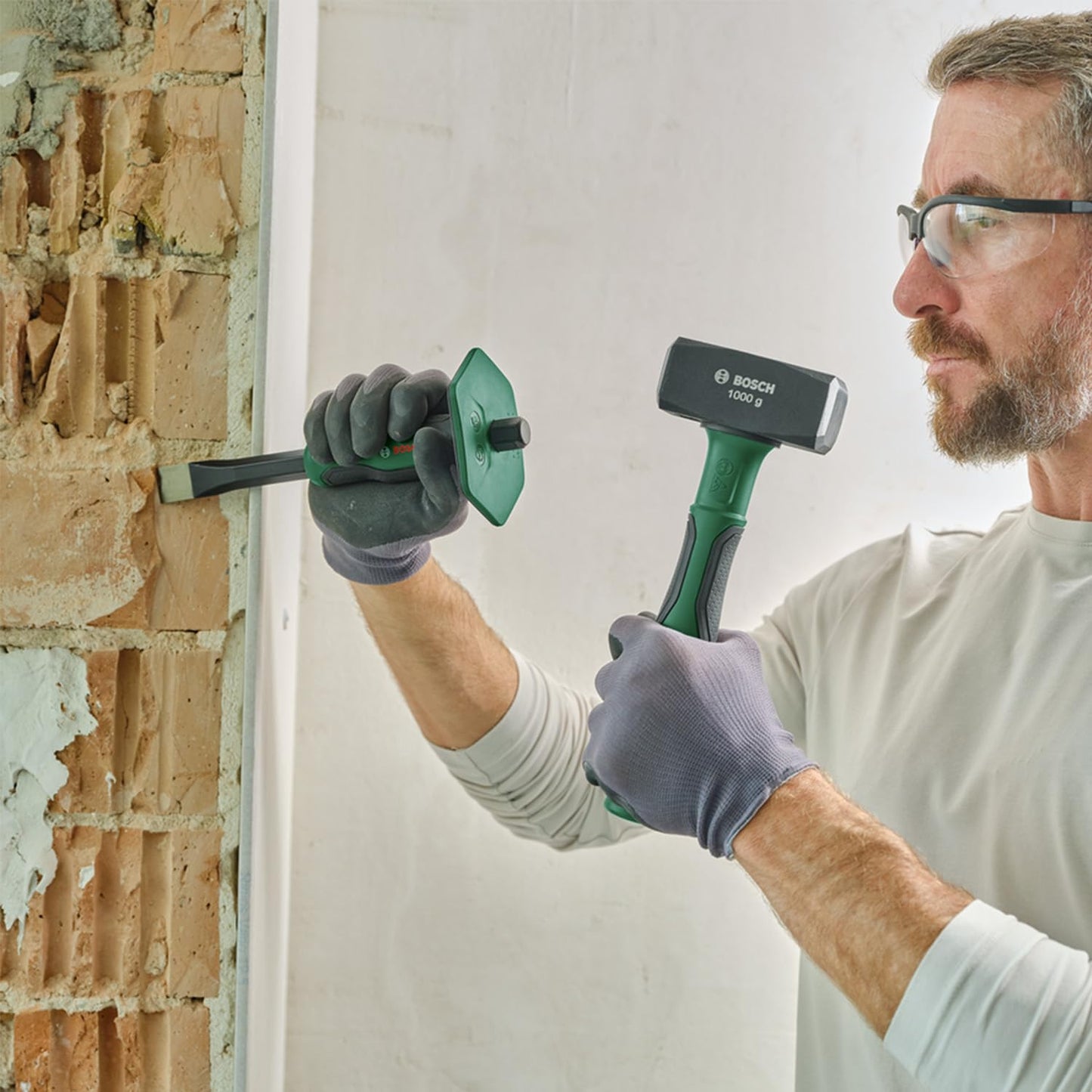 Bosch Martello a mazza da 1000 g (percussione per uso intensivo, robusto acciaio ad alto tenore di carbonio, testa simmetrica, comodo manico con impugnatura morbida e nucleo in fibra di vetro)