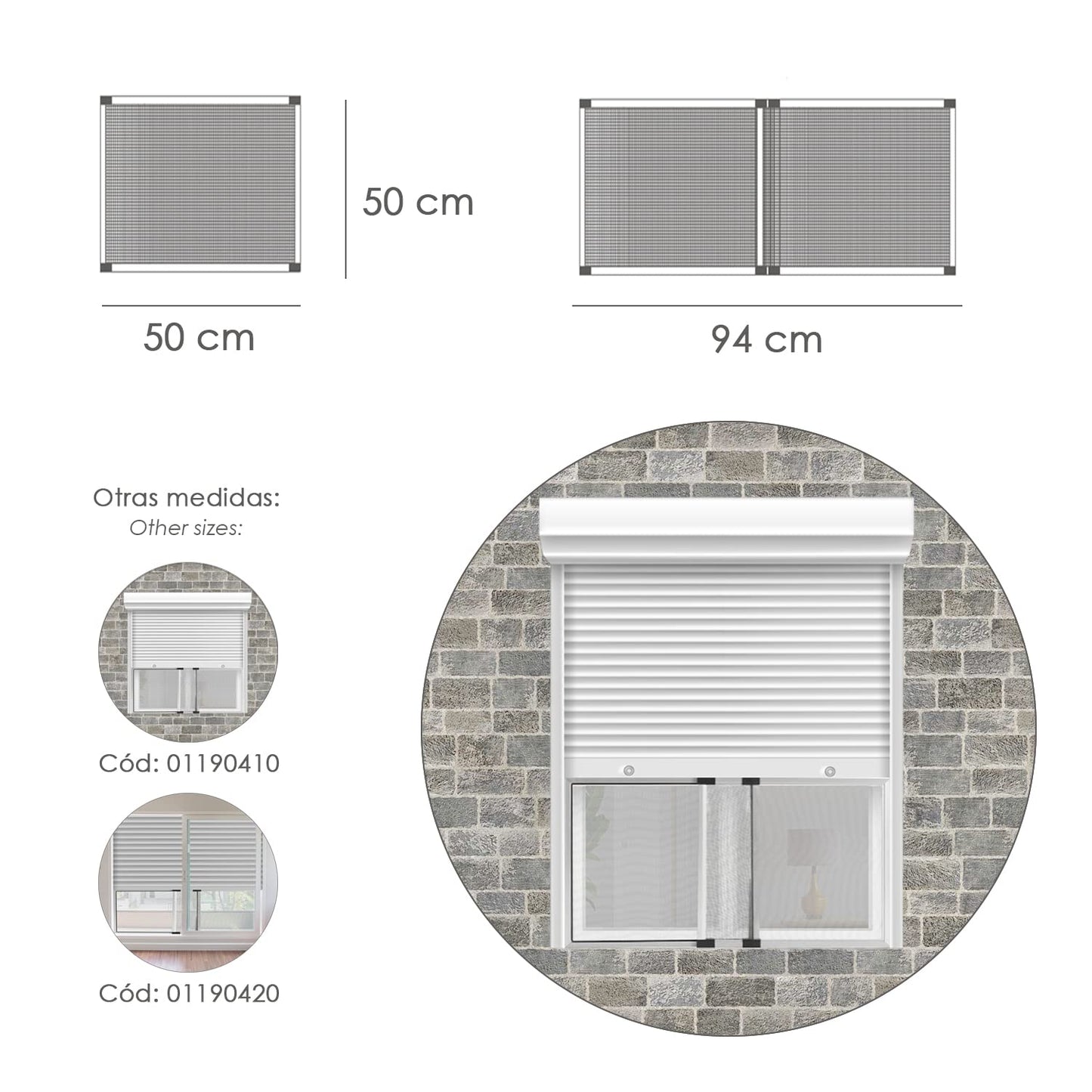 Maurer - Zanzariera Estensibile con Telaio in Alluminio, 50X50/94 cm, 1 pz