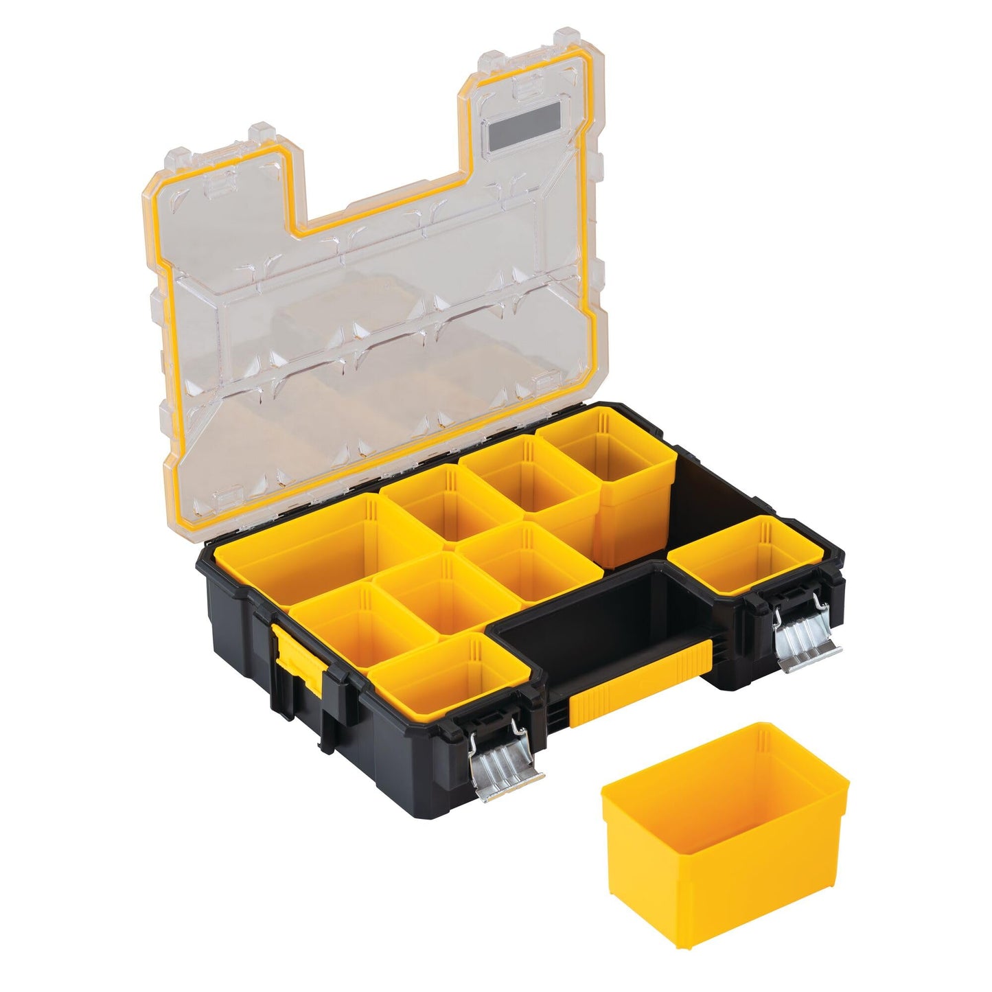 Dewalt DWST14825 - Scatola organizer con divisori, chiusura in metallo, 10 scomparti