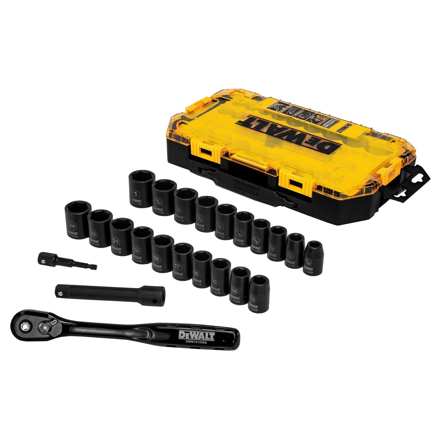 DEWALT DWMT74739 - Set di chiavi a bussola combinate da 1/2", 23 pezzi