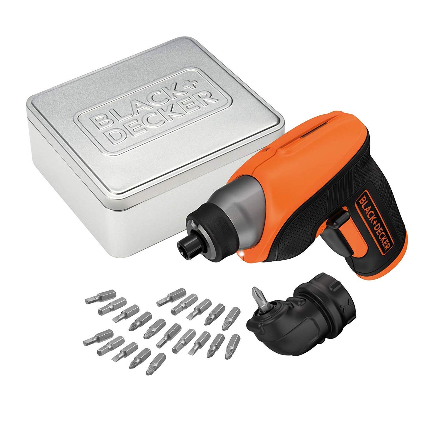 BLACK+DECKER CS3652LCAT-QW Svitavvita, 3.6 V, al Litio, 1.5 Ah, + Testa ad Angolo ed Extra Accessori, in Valigetta Metallica