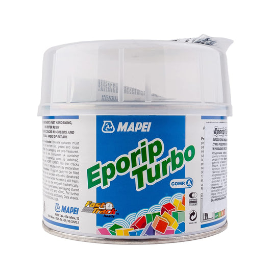 MAPEI EPORIP TURBO (A+B) 508g Resina poliestere bicomponente ad indurimento molto rapido, per sigillare crepe nei massetti e piccole riparazioni.