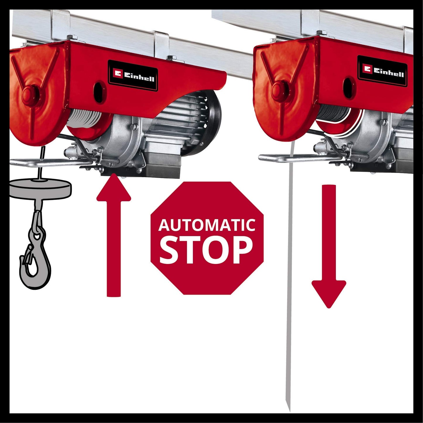 Einhell Argano TC-EH 250 (230 V, Portata con rullo guida 250 kg, 500 W, Hub altezza 11,5 m, 12 m fune metallica)