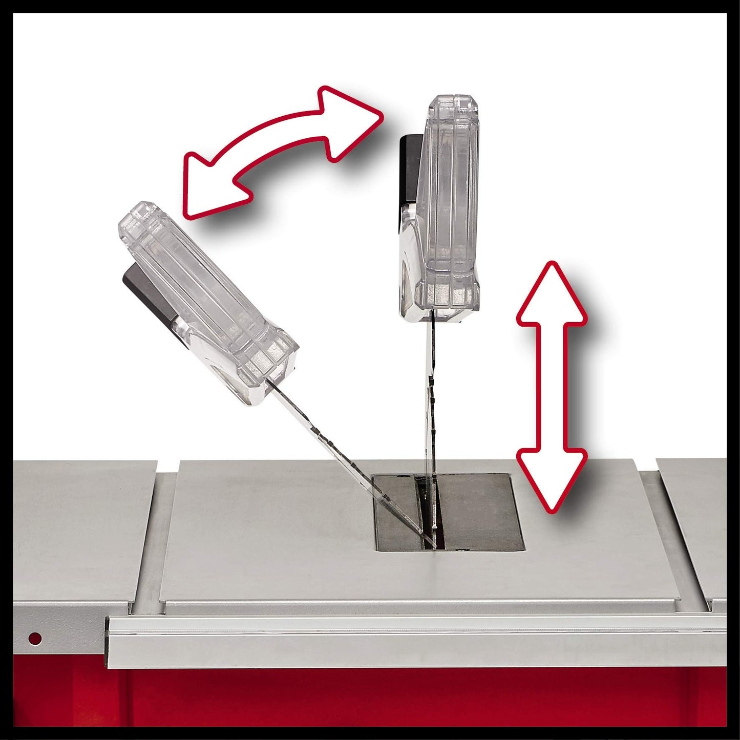 Einhell - Sega circolare da tavolo TC-TS 254 U (max 2200 W, Ø 254 x ø30 mm, battuta parallela/angolare/trasversale, ingrandimento, lama inclinabile, attacco per aspirapolvere)