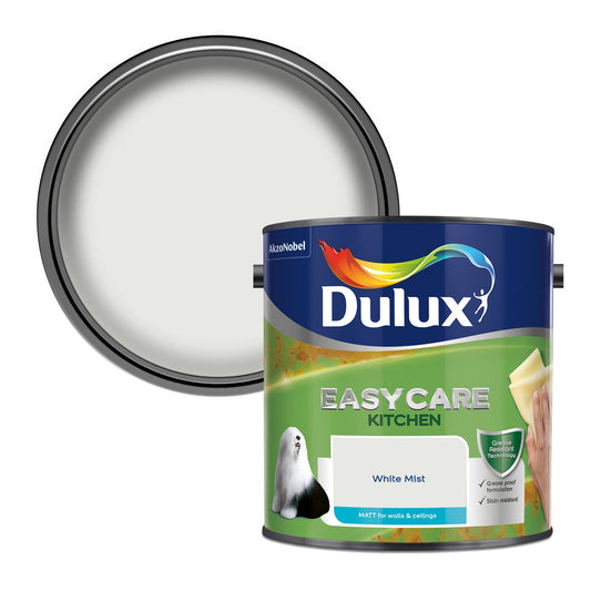 Dulux Vernice a emulsione opaca da cucina, colore bianco nebbia, 2,5 l