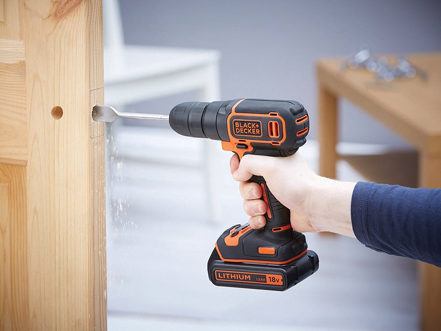 BLACK+DECKER BDC718AS2O-QW - Trapano avvitatore a batteria, 20 250 cps/min a 2 velocità, 80 accessori, fornito in organizzatore, 18 V, 2 batterie