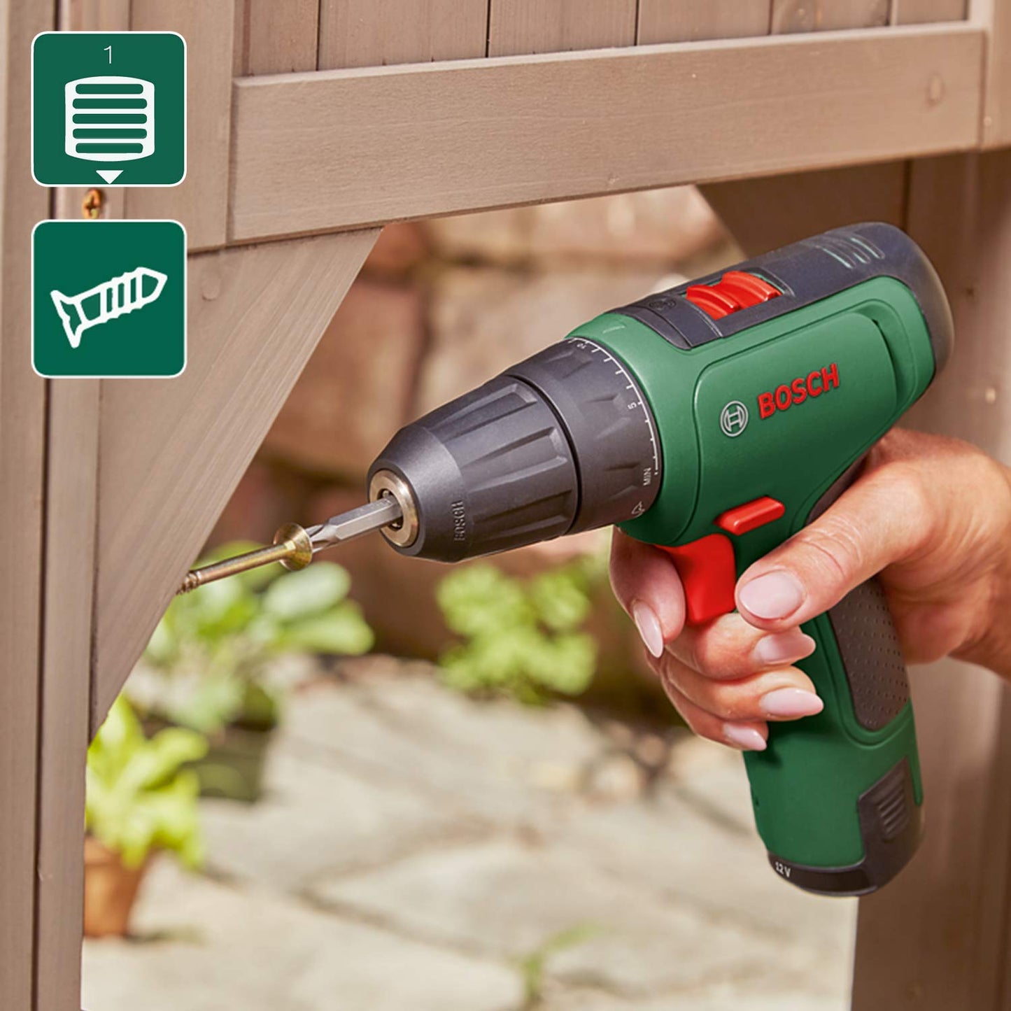 Bosch Home and Garden Cacciavite a batteria Easydrill 1200, Verde, 10,1 x 26,1 x 29,5 cm, 940 grammi