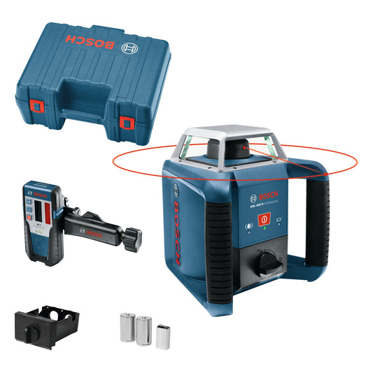 Bosch Professional Laser rotante GRL 400 H (Pannello a singolo tasto, portata: fino a 400 m (diametro), in valigetta)