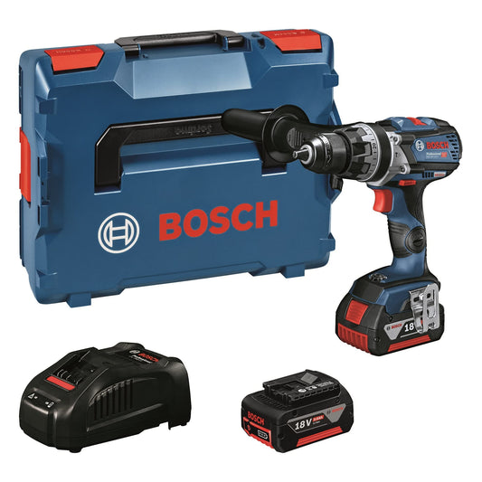 Bosch Professional Sistema 18V Trapano Avvitatore Con Percussione GSB 18V-110 C, Incl. Modulo Di Connettività, Batteria 1x5.0 Ah, Batteria 1x3.0 Ah, In L-BOXX 136, Amazon Exclusive Set