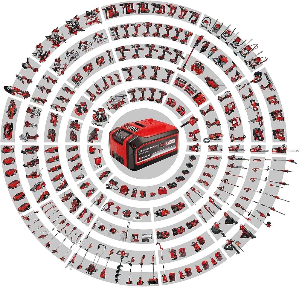 Einhell Trapano avvitatore a batteria TE-CD 18/45 3X-Li +22 2x2,0 Ah PXC (mandrino amovibile, attacco angolare, eccentrico, 22 accessori te, 2 batterie da 2,0 Ah, caricabatteria + E-Box)