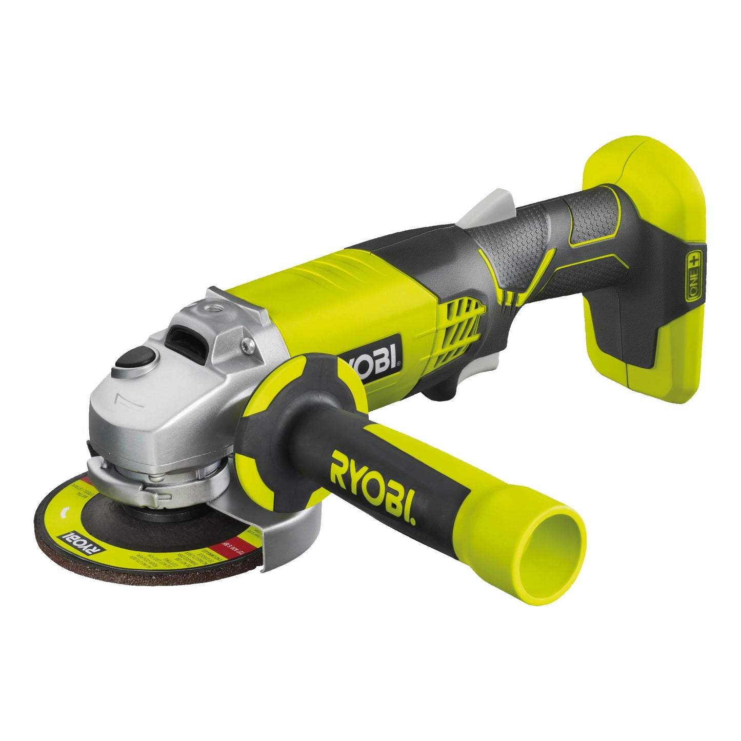 Ryobi R18AG-0 Smerigliatrice Angolare a Batteria 18V ONE+, con Doppio Interruttore di Sicurezza, Carter Regolabile, Batteria Non Inclusa, Diametro Disco 115mm