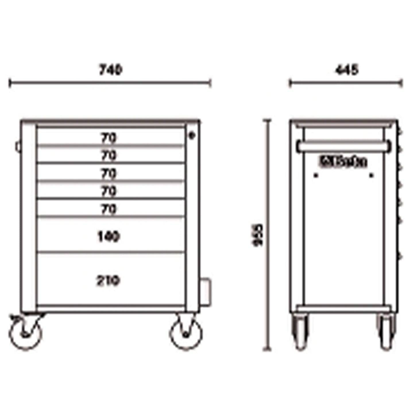 Beta C24S/7-O - Cassettiera porta attrezzi con 7 cassetti