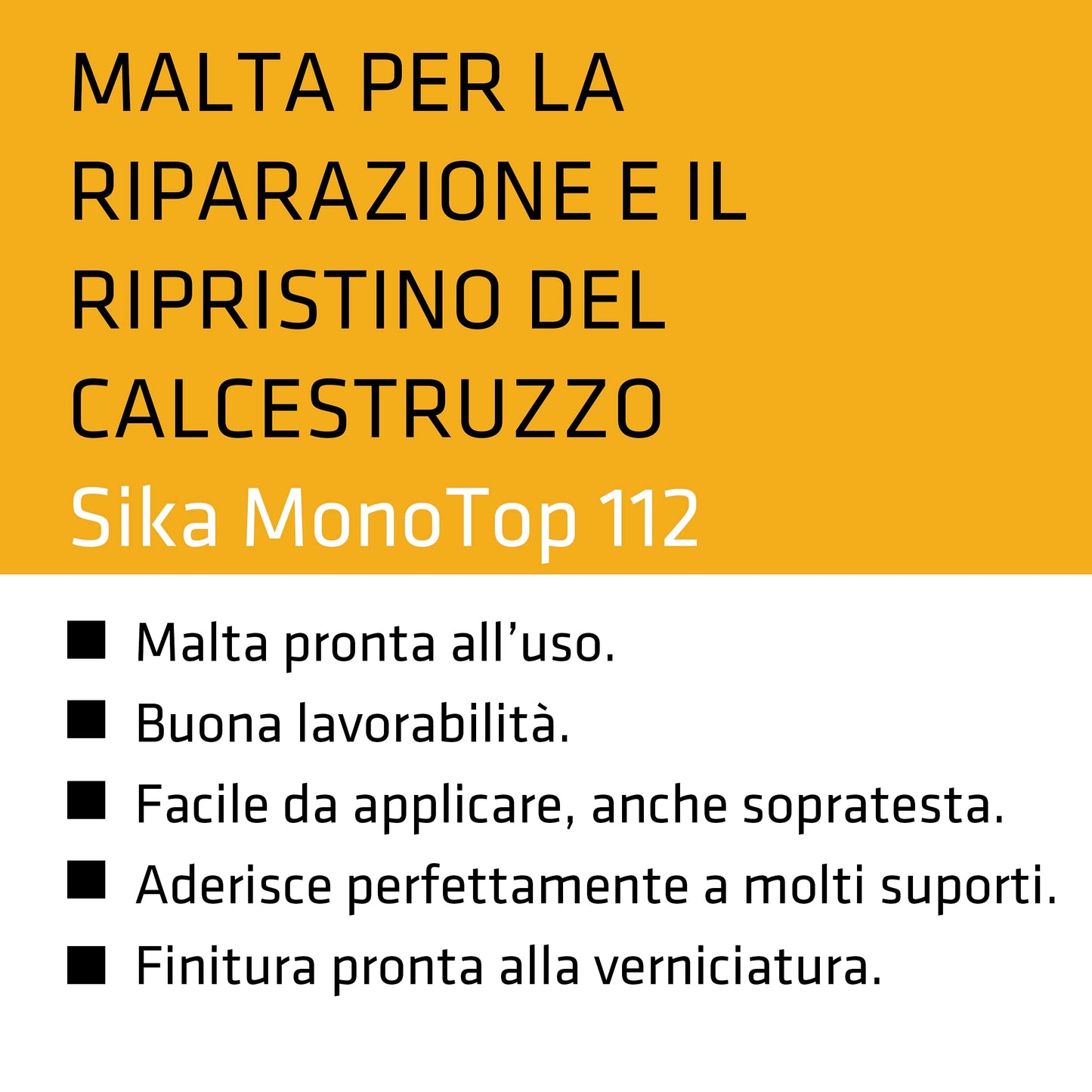 Sika - Sika Monotop 112 MultiUse Repair, Grigio - Malta monocomponente per il ripristino del calcestruzzo - Pronta all’uso - Sacchi da 5kg