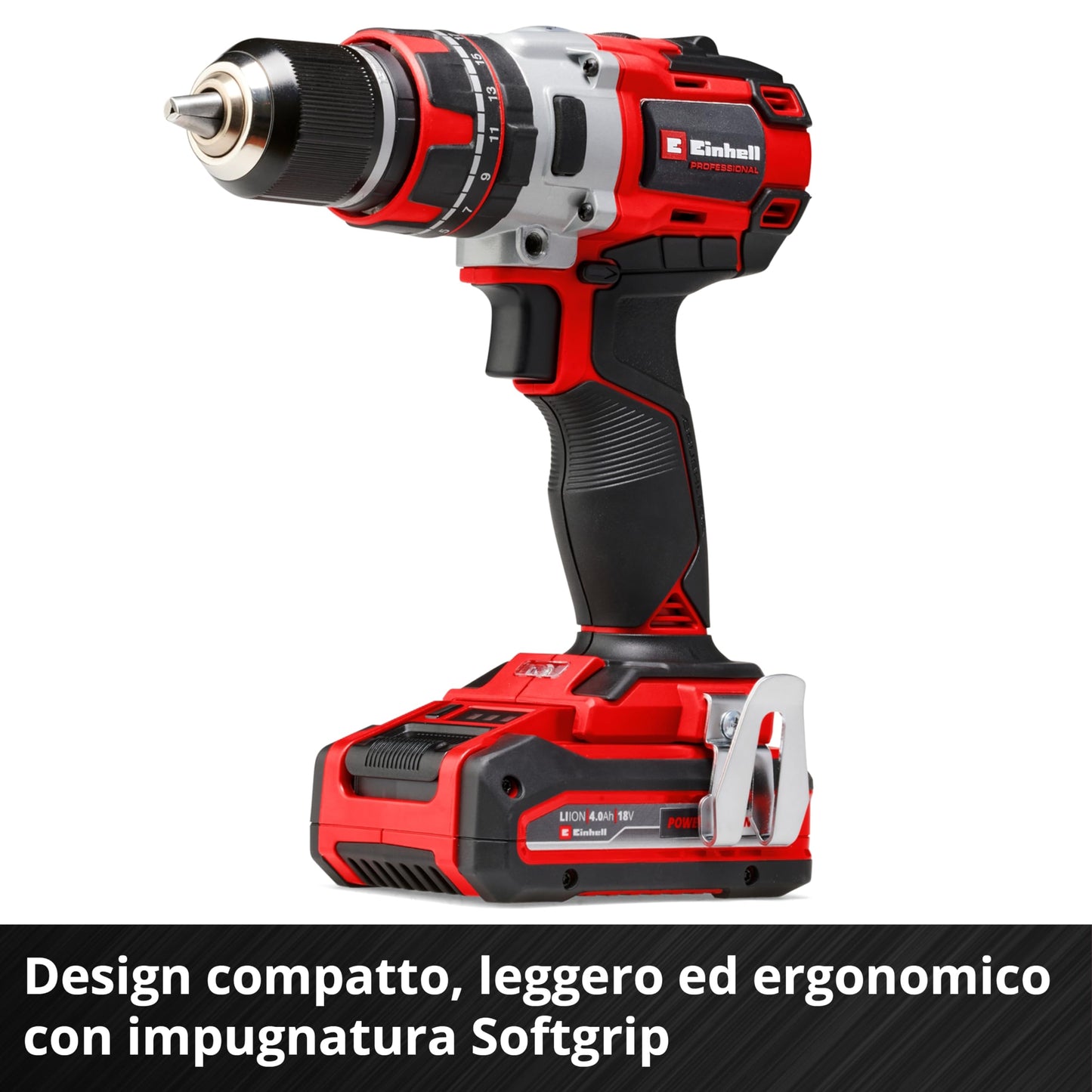 Einhell Professional trapano a percussione a batteria TP-CD 18/80 Li BL-Solo Power X-Change (18 V, Brushless, 80 Nm, funzione percussione, 2 velocità, mandrino 13 mm, senza batteria)