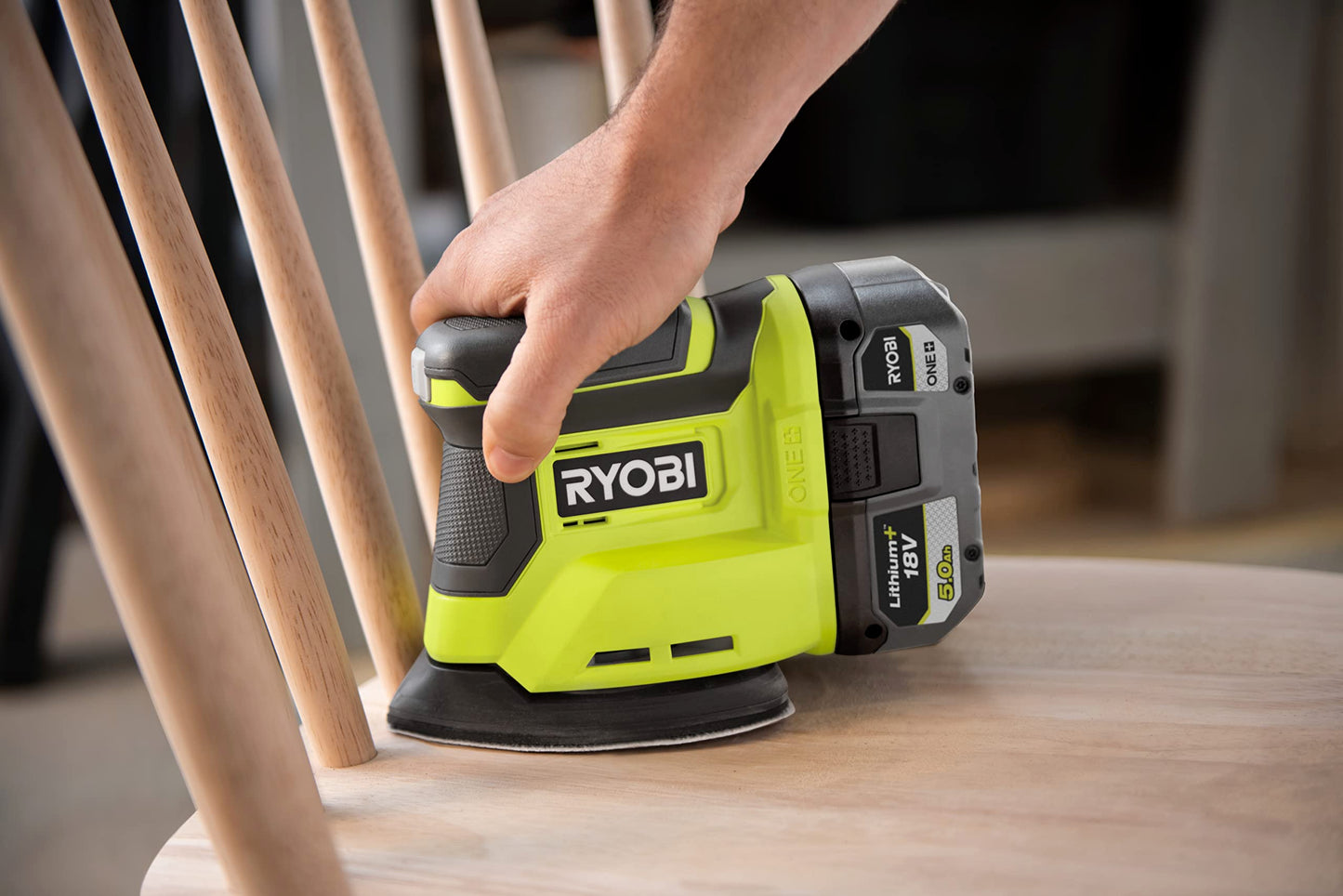 Ryobi RPS18-0 Levigatrice Palmare a Delta 18V, Batteria Non Inclusa, per Applicazioni Leggere e di Finitura, Indicata per Spazi Stretti, Diametro Orbita 1.8mm