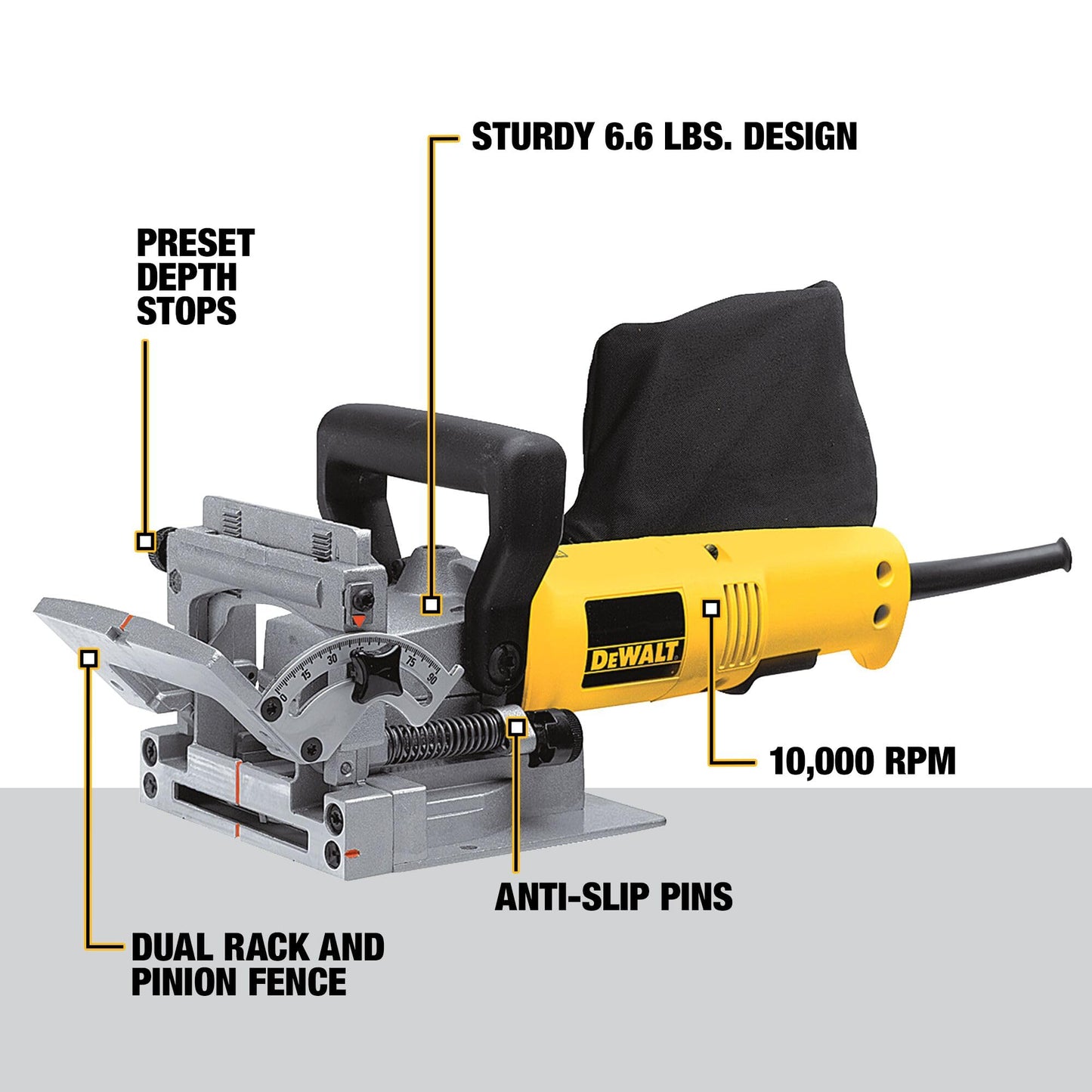 DEWALT Elettrofresatrice per linguette 600W, DW682K-QS