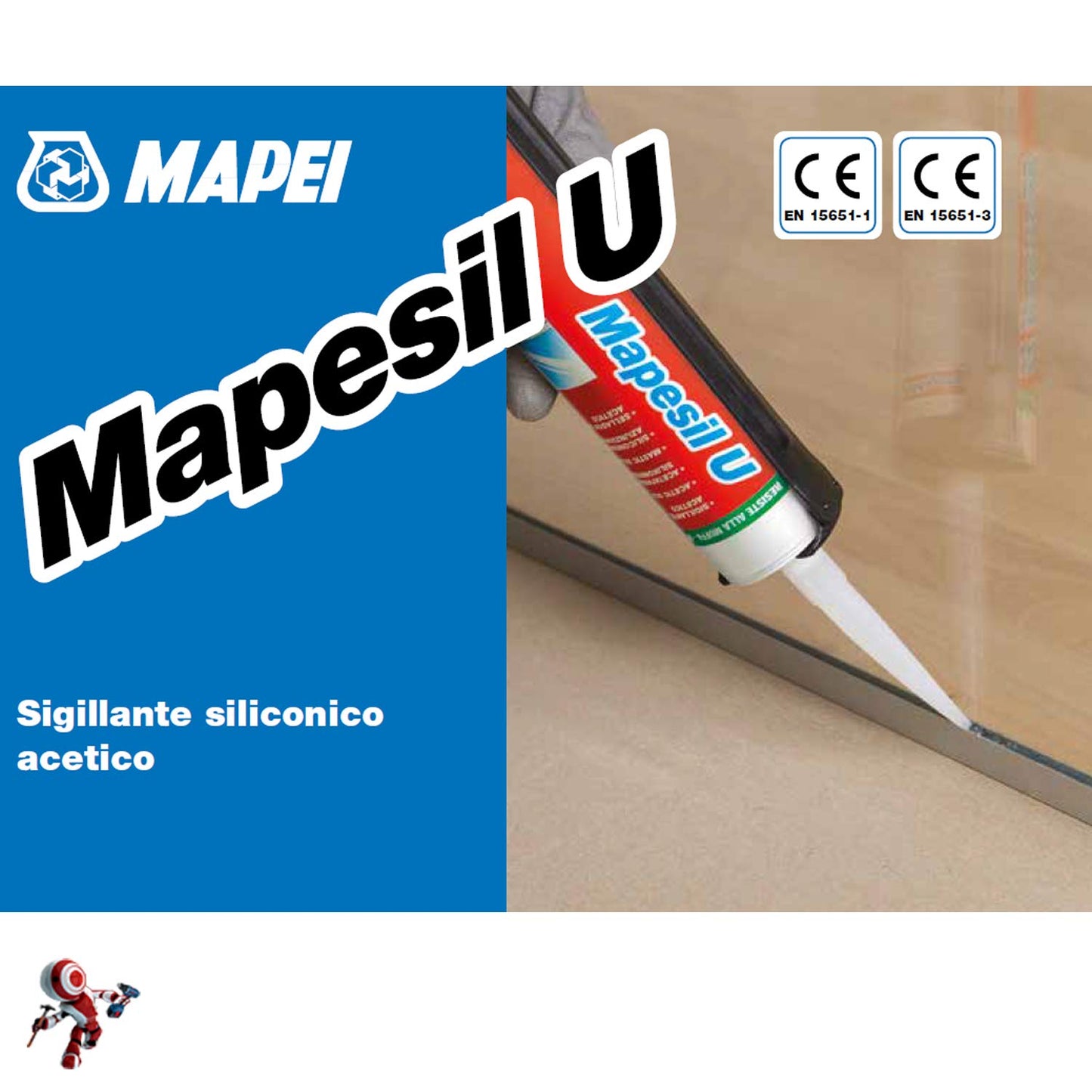 MAPESIL U 310 ml Sigillante siliconico acetico universale resistente alla muffa per movimenti fino al 20%