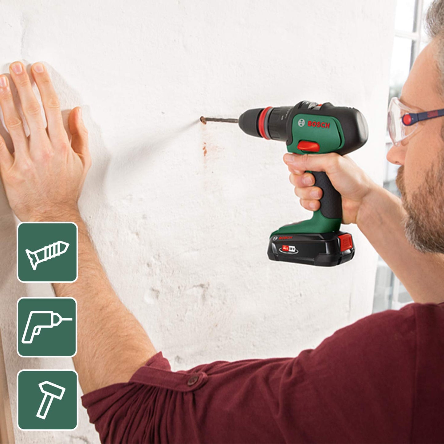 Bosch Trapano a batteria AdvancedImpact 18 (2 batterie, sistema a 18 V, in valigetta)