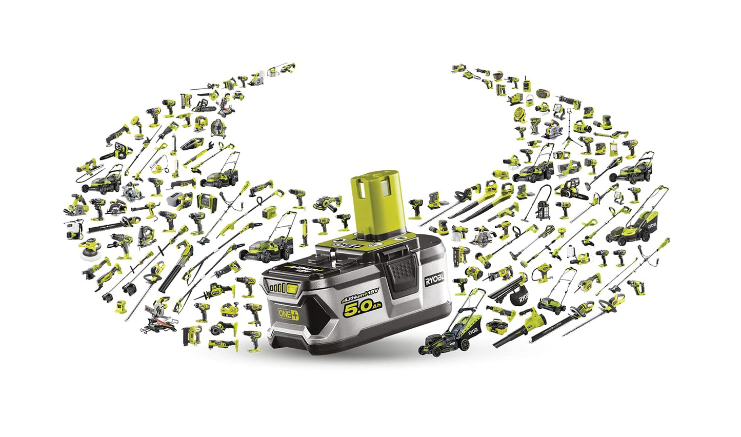 Ryobi OBL1820S Soffiatore a Batteria 18V ONE+, con Bocchetta Inclinata e Tubo Removibile, Impugnatura Ergonomica, Batteria Non Inclusa, Velocità Ventola 245 km/h, Flusso d'Aria 2,6 m3/min