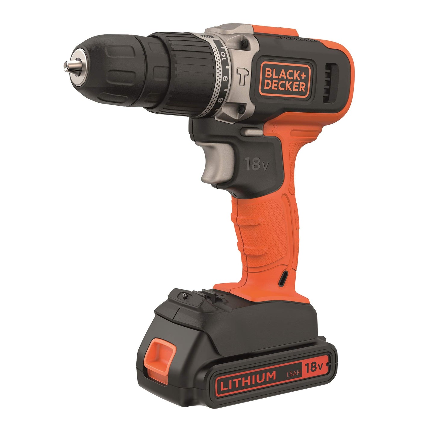 BLACK+DECKER BCD003BAST Trapano a percussione 18 V 21000 Ipm con 2 batterie al litio 1,5 Ah e organizer