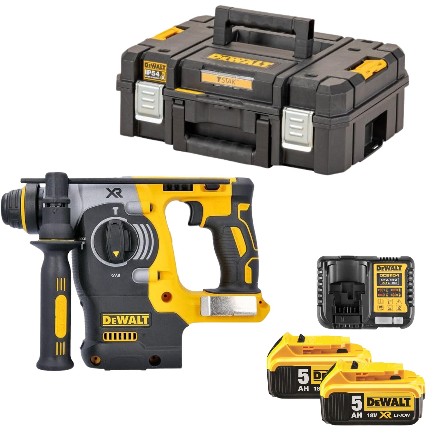 DeWalt DCH273P2-QW Tassellatore SDS Plus a batteria, 3 modalità, con percussione, 18V, 5.0 Ah, motore Brushless