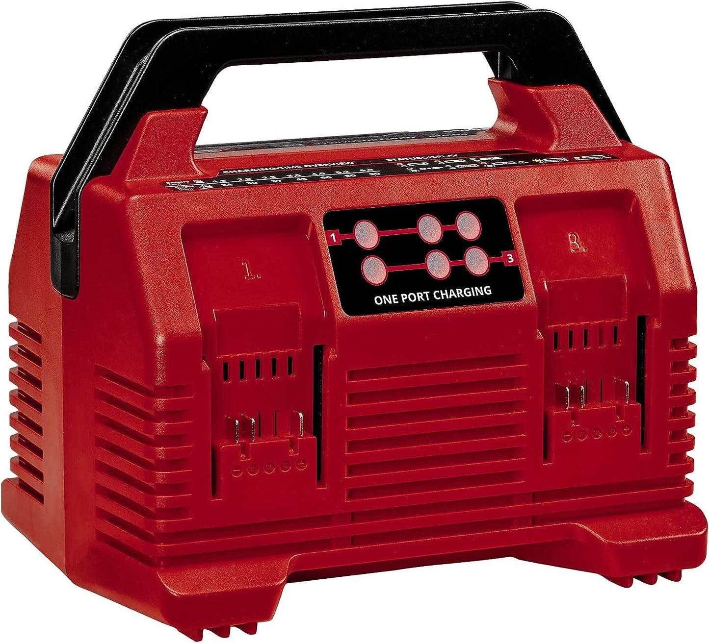 Einhell Caricabatterie Power X-Quattrocharger 4A PXC, caricamento di 2x2 18 V batterie, controllo della batteria, gestione di caricamento intelligente, indicatore LED di stato a 6 livelli