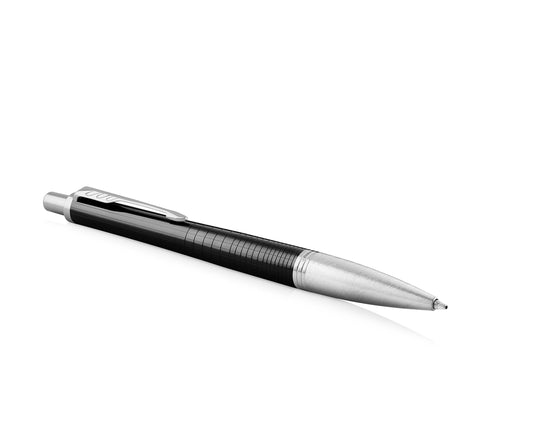 PARKER Urban penna a sfera, Premium Ebony Metal Chiselled (ebano metallizzato cesellato), punta media e ricarica di inchiostro blu (1931615)