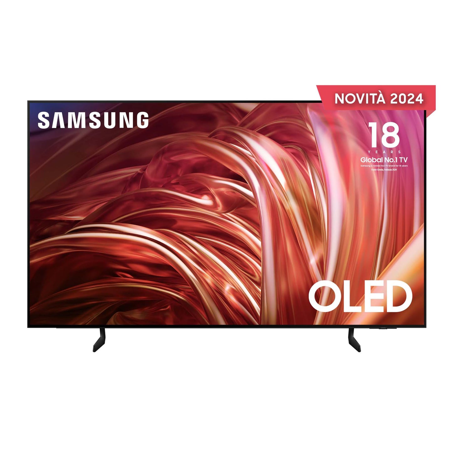 Samsung OLED TV 55" QE55S85DAEXZT, OLED HDR, Upscaling AI 4K, Processore NQ4 AI Gen2, Design Contour, DVBT-2, Q-Symphony & Dolby Atmos, Gaming Hub, Graphite Black, 2024