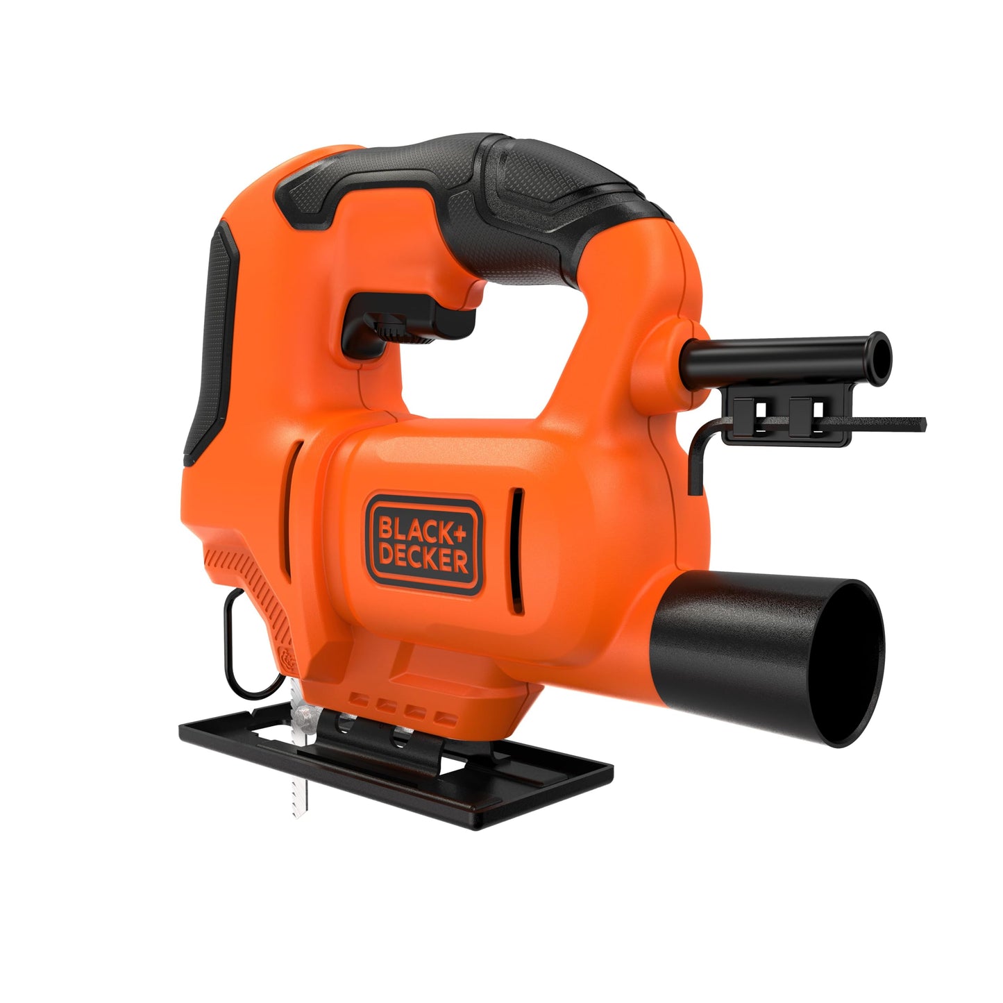 Black+Decker BES603-QS Seghetto Alternativo Elettronico 400W, Design Compatto ed Ergonomico, Cambio Lama senza Attrezzi, Taglio Obliquo 0-45º, Accetta Lame a "T", Velocità 0-3000 cpm