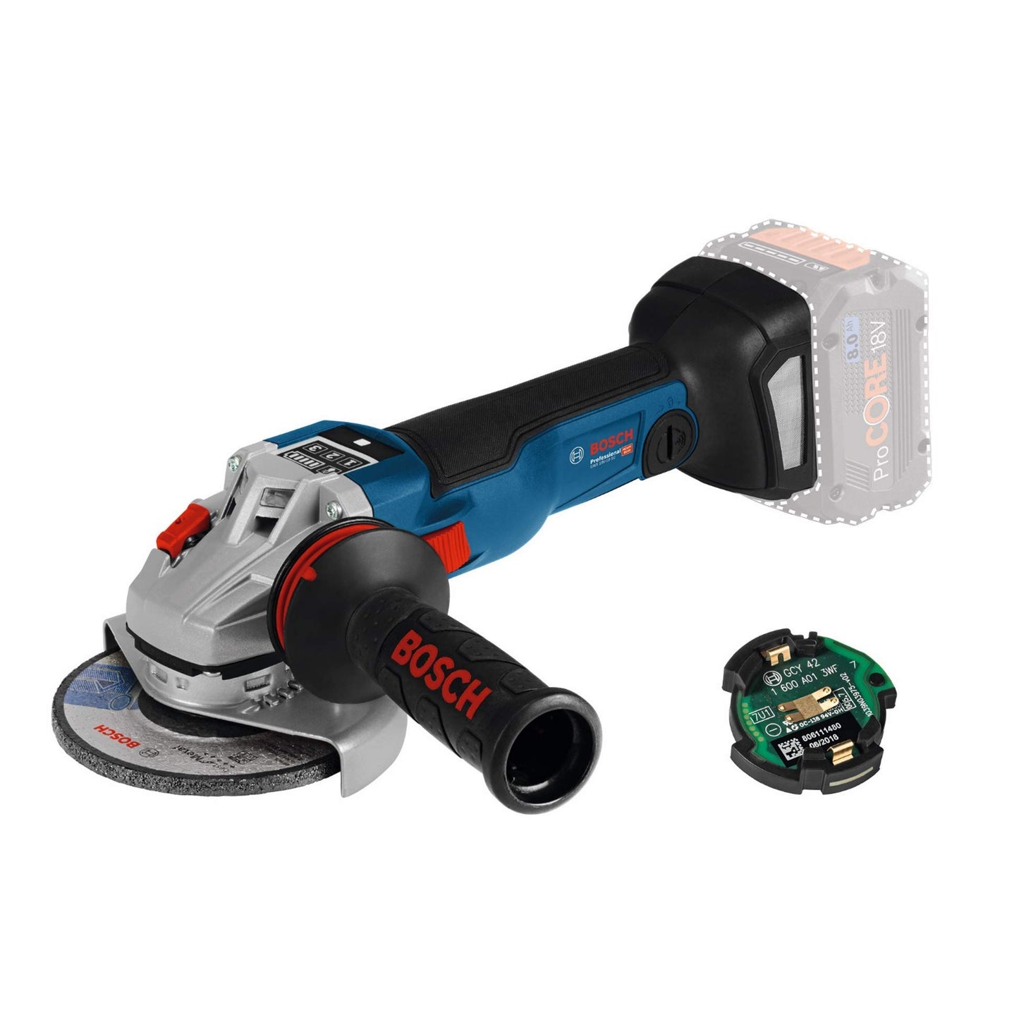 Bosch Professional 18 V System Smerigliatrice Angolare a Batteria, Disco 125 mm, Velocità Variabile, in L-BOXX