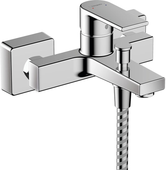 hansgrohe Vernis Shape - Rubinetto per vasca da bagno esterno per 2 utenze, Miscelatore monocomando per vasca, cromo, 71450000