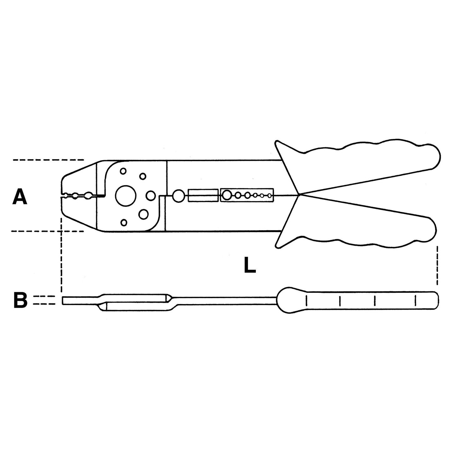 Beta 1603B - Pinza per capicorda non isolati aperti modello standard