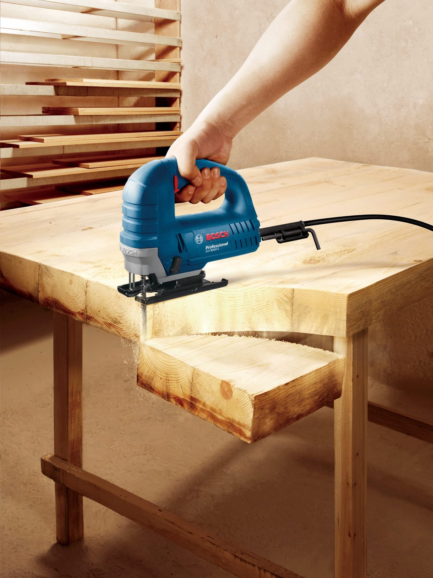 Bosch Professional Jigsaw GST 8000 E (incluso 1x lama T144 D, protezione trucioli, in scatola)