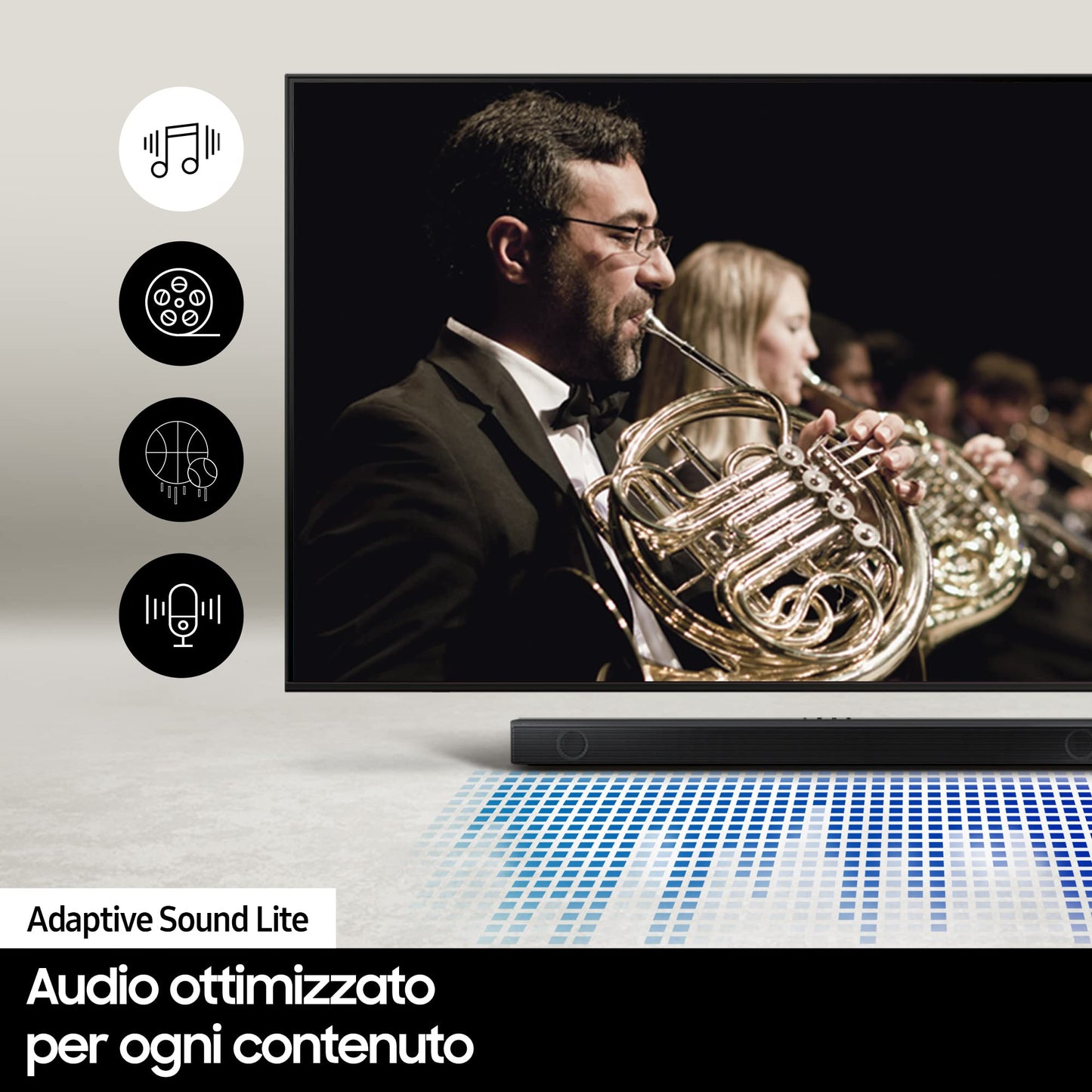 Samsung Soundbar HW-B530/ZF con Subwoofer, 2.1 Canali 360W 2022, Bassi Profondi, Effetto Surround, Suone Ottimizzato, Unico Telecomando