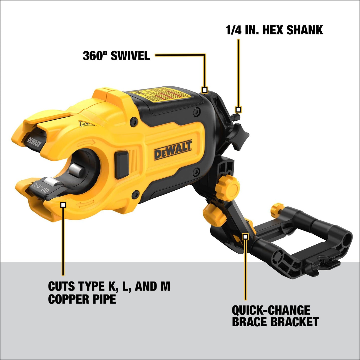 DEWALT Impact Connect - Tagliatubi in rame, attacco avvitatore a percussione, tagliatubi (DWACPRIR)