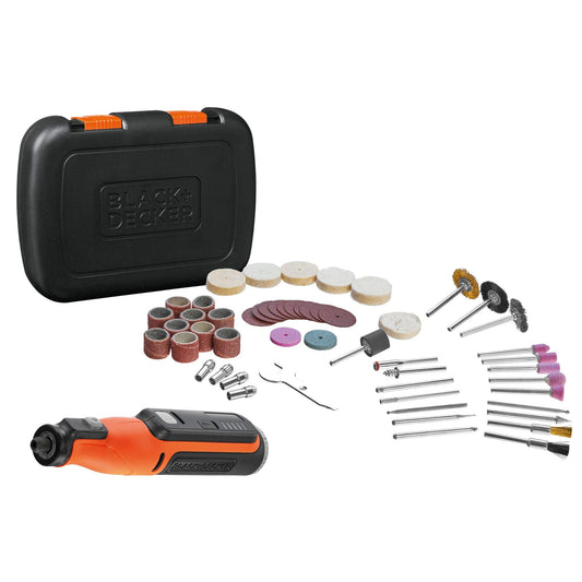 BLACK+DECKER, NUOVO MULTIFUNZIONE ROTATIVO 7,2V, 52 ACCESSORI + VALIGETTA. BCRT8IK-XJ