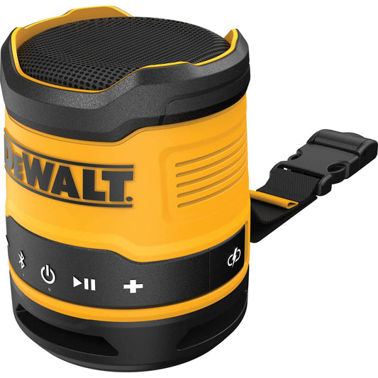 DeWalt Altoparlante compatto ricaricabile di Bluetooth di DCR009 USB, nero/giallo, unità nuda