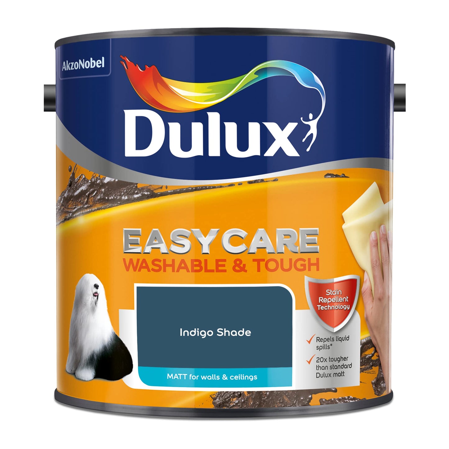 Dulux Vernice a emulsione opaca, facile da pulire, lavabile e resistente, tonalità indaco, 2,5 l