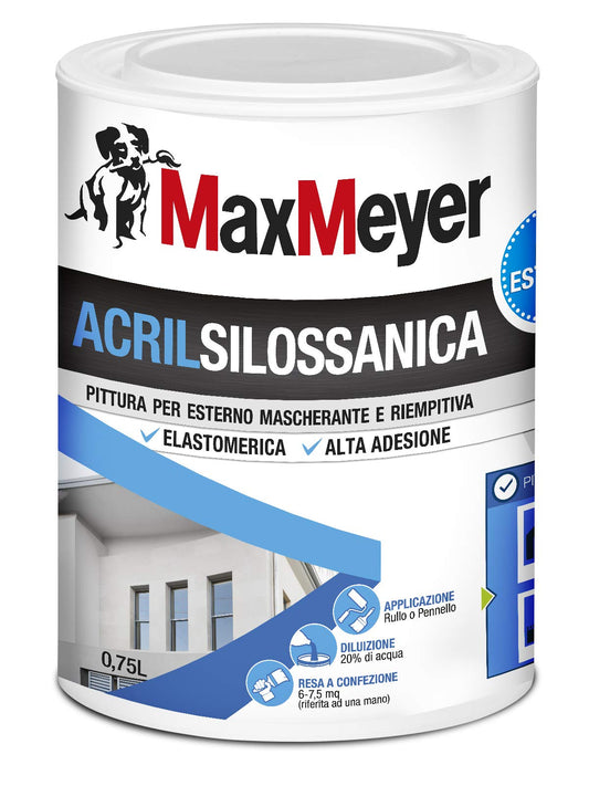 MaxMeyer Pittura per esterni Acrilsilossanica Elastomerica BIANCO 0,75 L