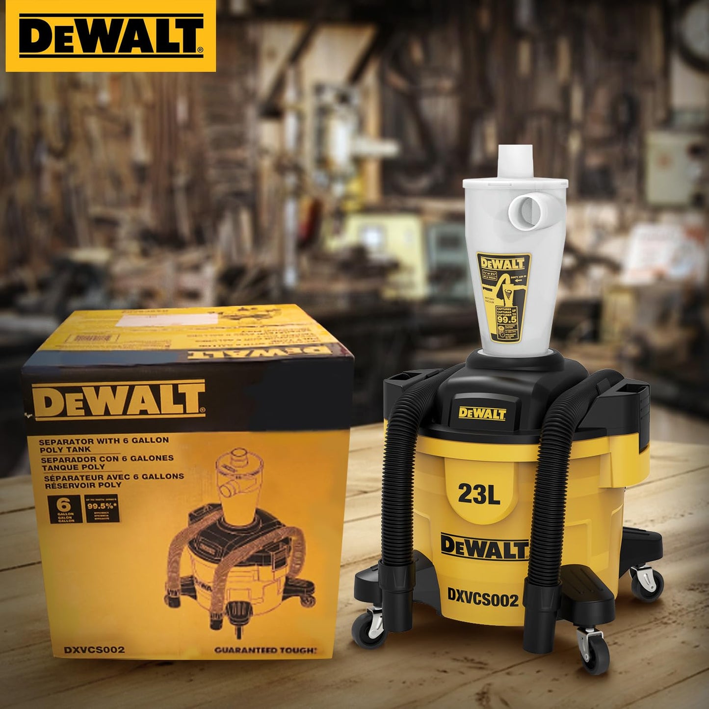 DEWALT DXVCS002 - Filtro per aspirapolvere a ciclone, con serbatoio antipolvere da 23 l