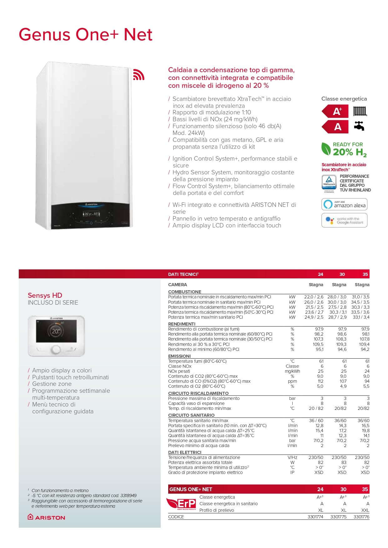 ARISTON CALDAIA CONDENSAZIONE GENUS ONE+ NET 30 MET