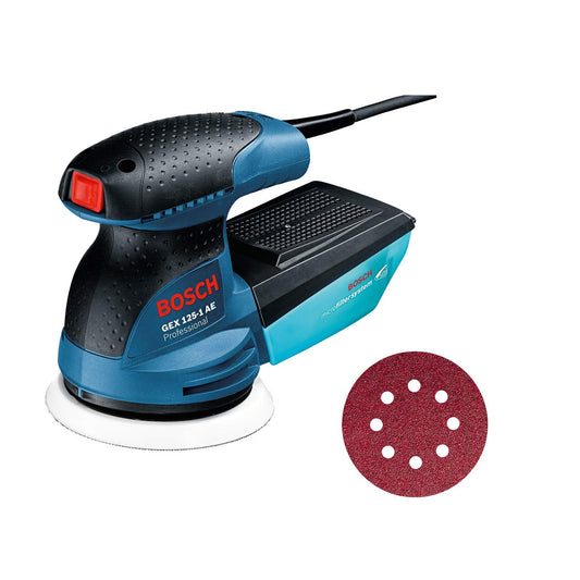 Bosch Professional Levigatrice Rotoorbitale Gex 125-1 Ae (Platorello da 125 Mm, Motore da 250 Watt)