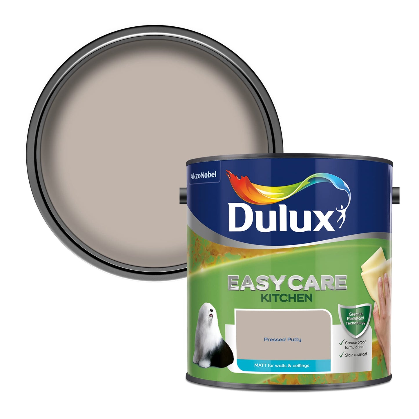 Dulux Easycare Kitchen Matt Emulsion Paint - Mastice pressato - 2,5 l