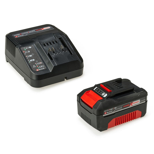 Originale Einhell Starter Kit 4,0 Ah con batteria e caricabatterie Power X-Change (Li-Ion, 18 V, tempo di ricarica 75 minuti, adatto a tutti gli utensili Power X-Change)